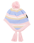Stripe Knit Beanie Blue