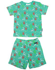 Pyjamas Cotton Modal Xmas Short Sleeve Top & Short Green