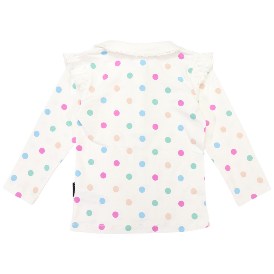 Collared Frill Top Beige