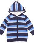 Lined Knit Jacket Blue Stripe