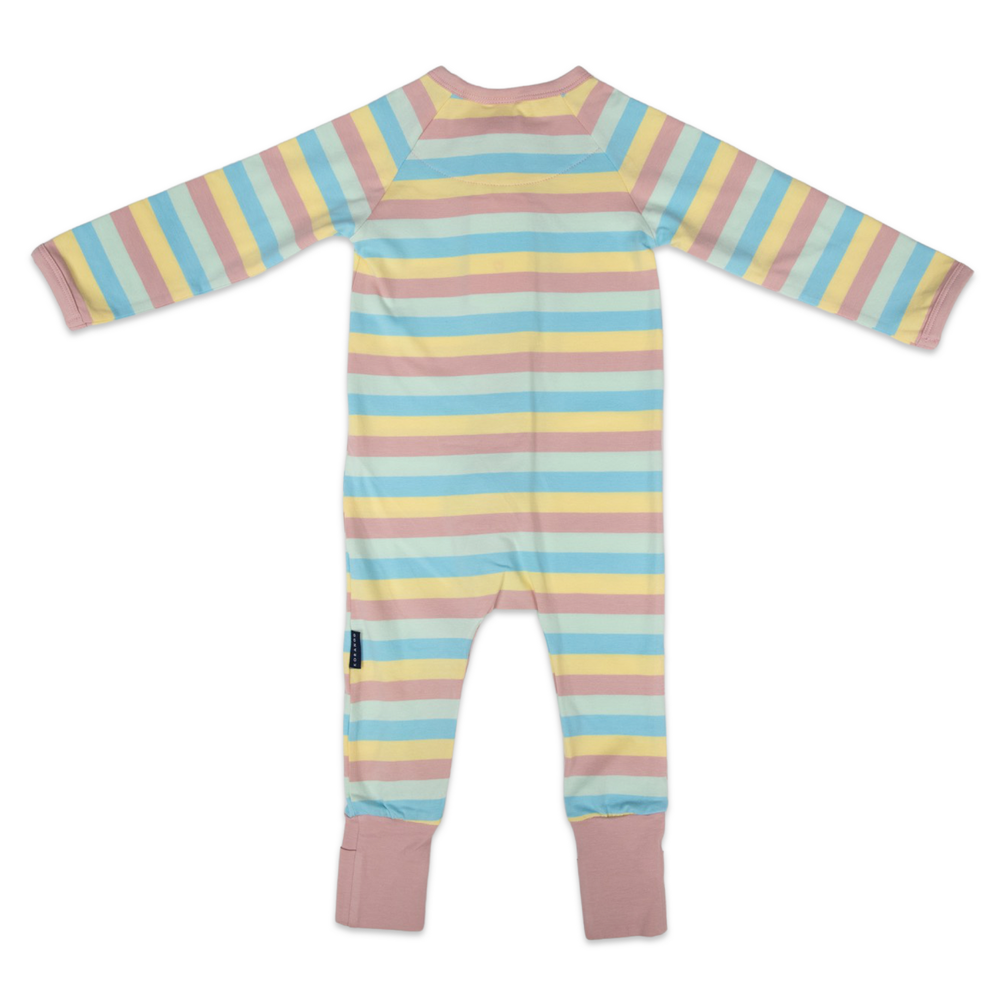 Stripes Zip Onesie Pink