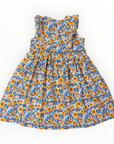 Bold Smocked Floral Dress Blue