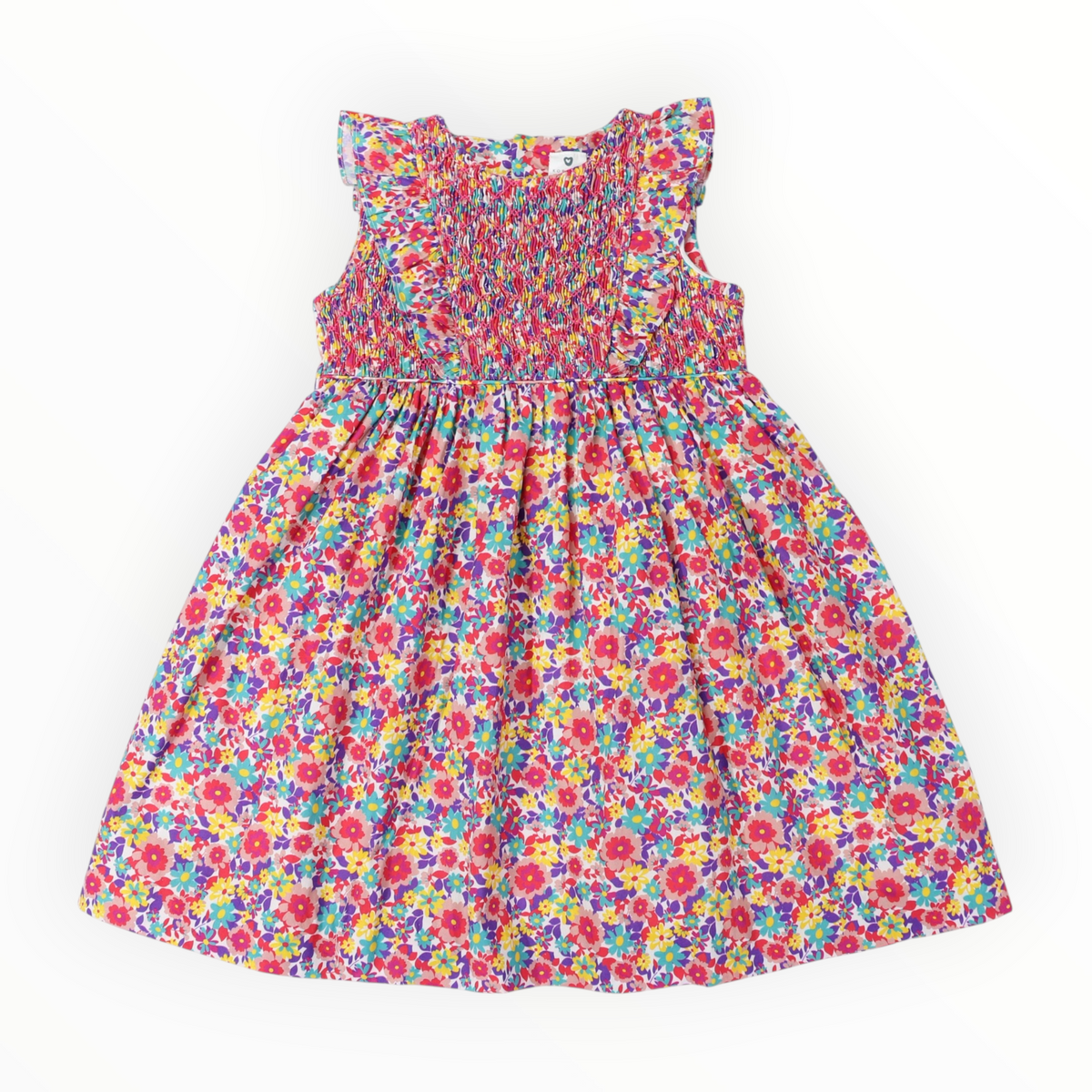 Bold Smocked Floral Dress Pink
