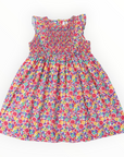 Bold Smocked Floral Dress Pink