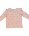 Long Sleeve Top With Flower Print Pink