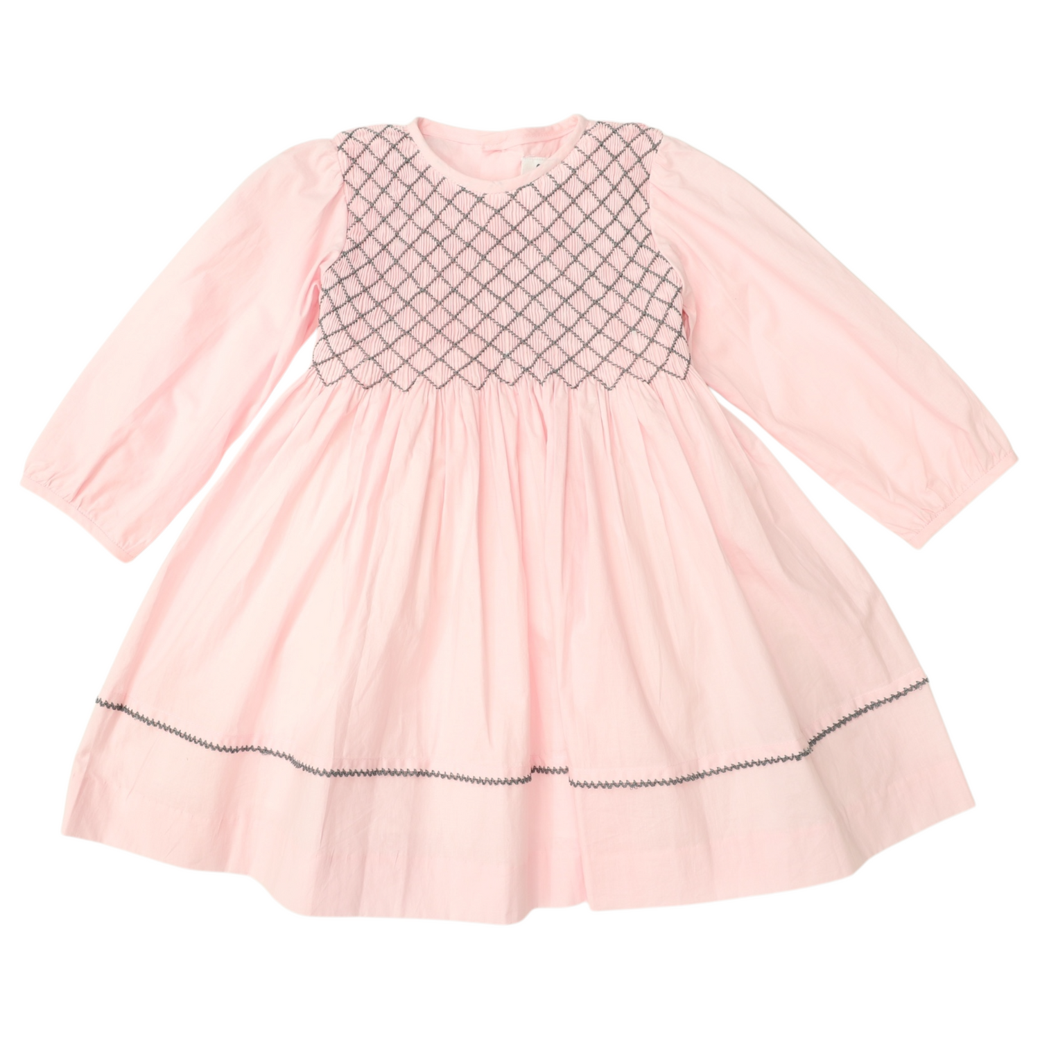 Long Sleeve Smocked Dress Pink