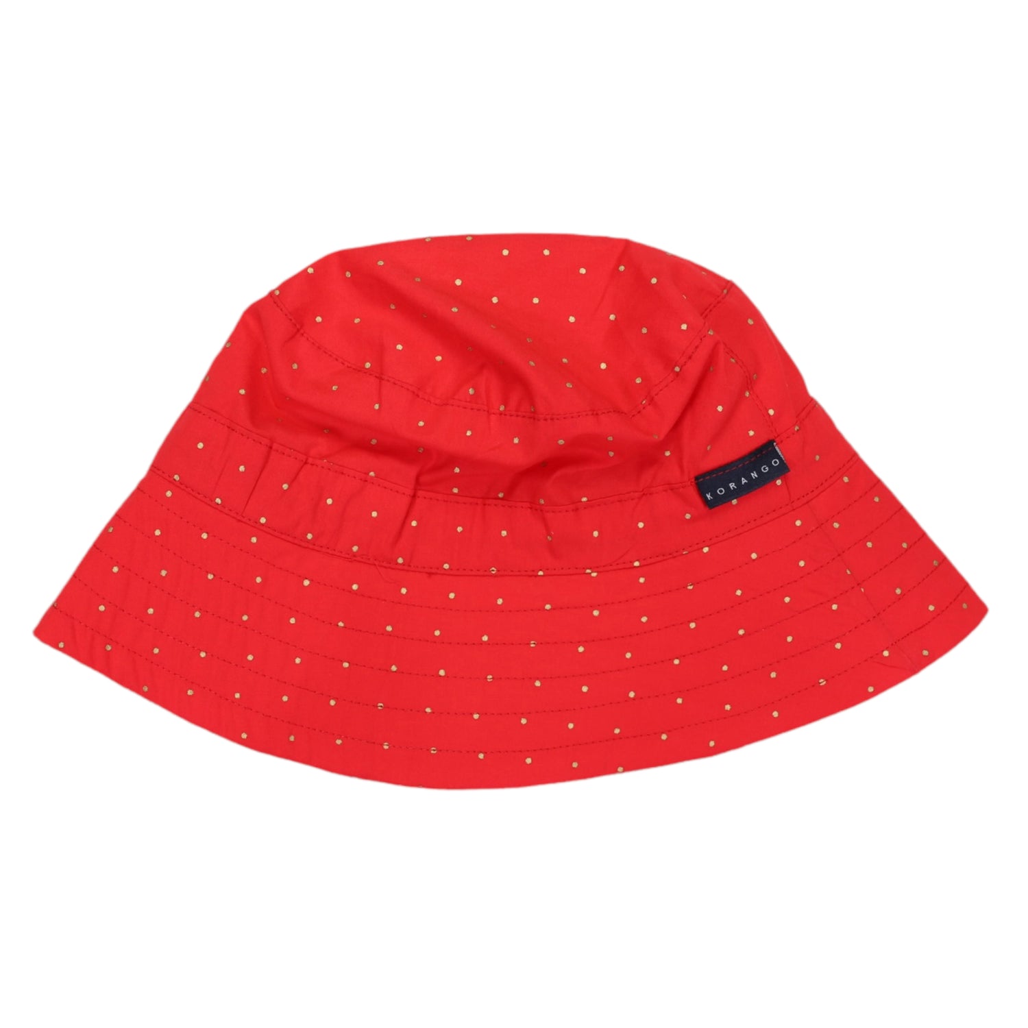 Gold Spot Cotton Poplin Sun Hat Red