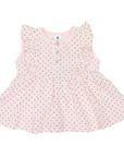 Cotton Stretch Spot Blouse Pink