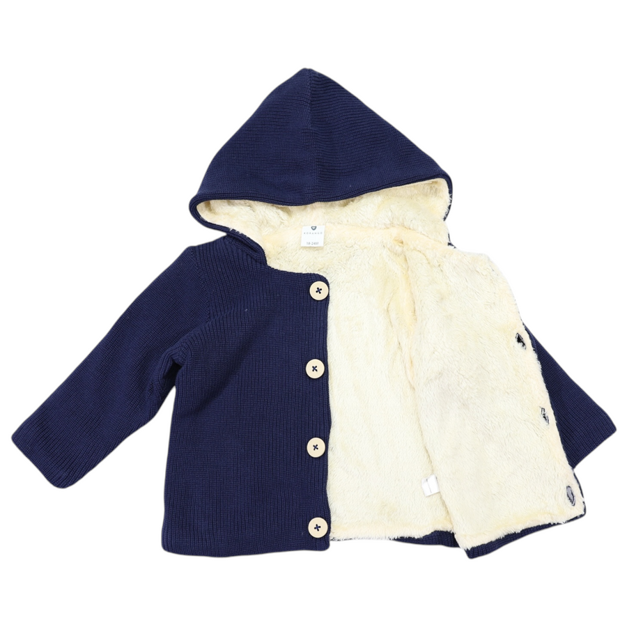 Lined Knit Jacket Navy