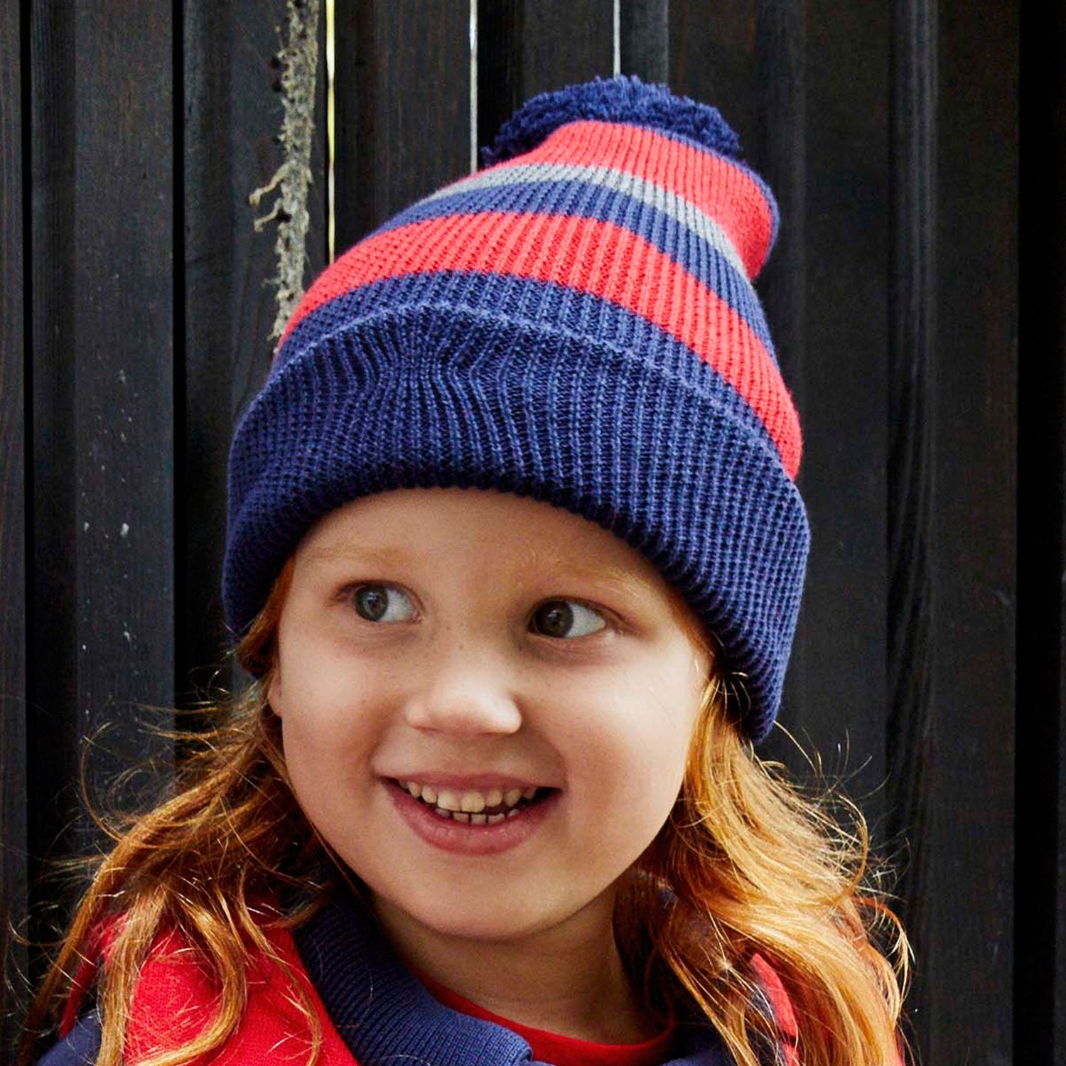 Jurassic Stripe Knit Beanie Red