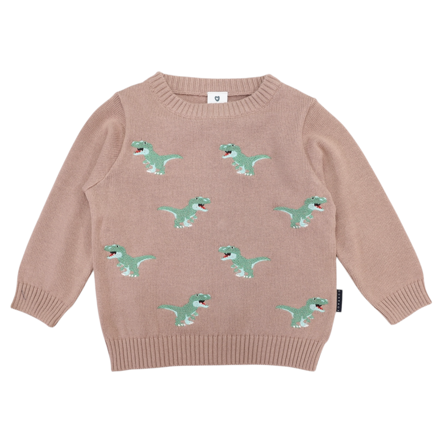 T-REX Embroidered Knit Sweater Chestnut