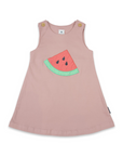 Pinafore with Watermelon Applique Pink