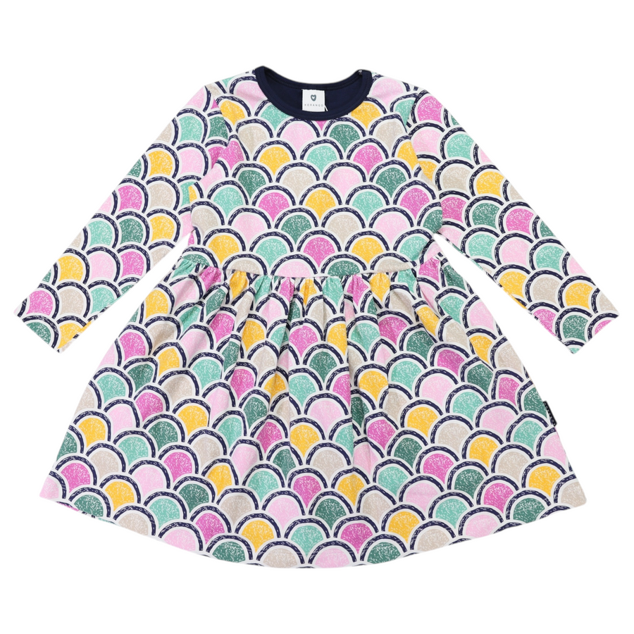 Cotton Arch Print Dress Green