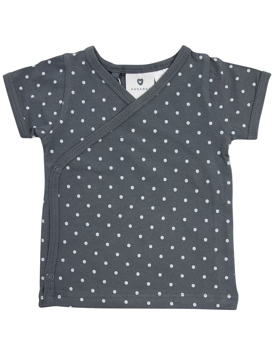 Organic Cotton Short Sleeve Top Charcoal Spot