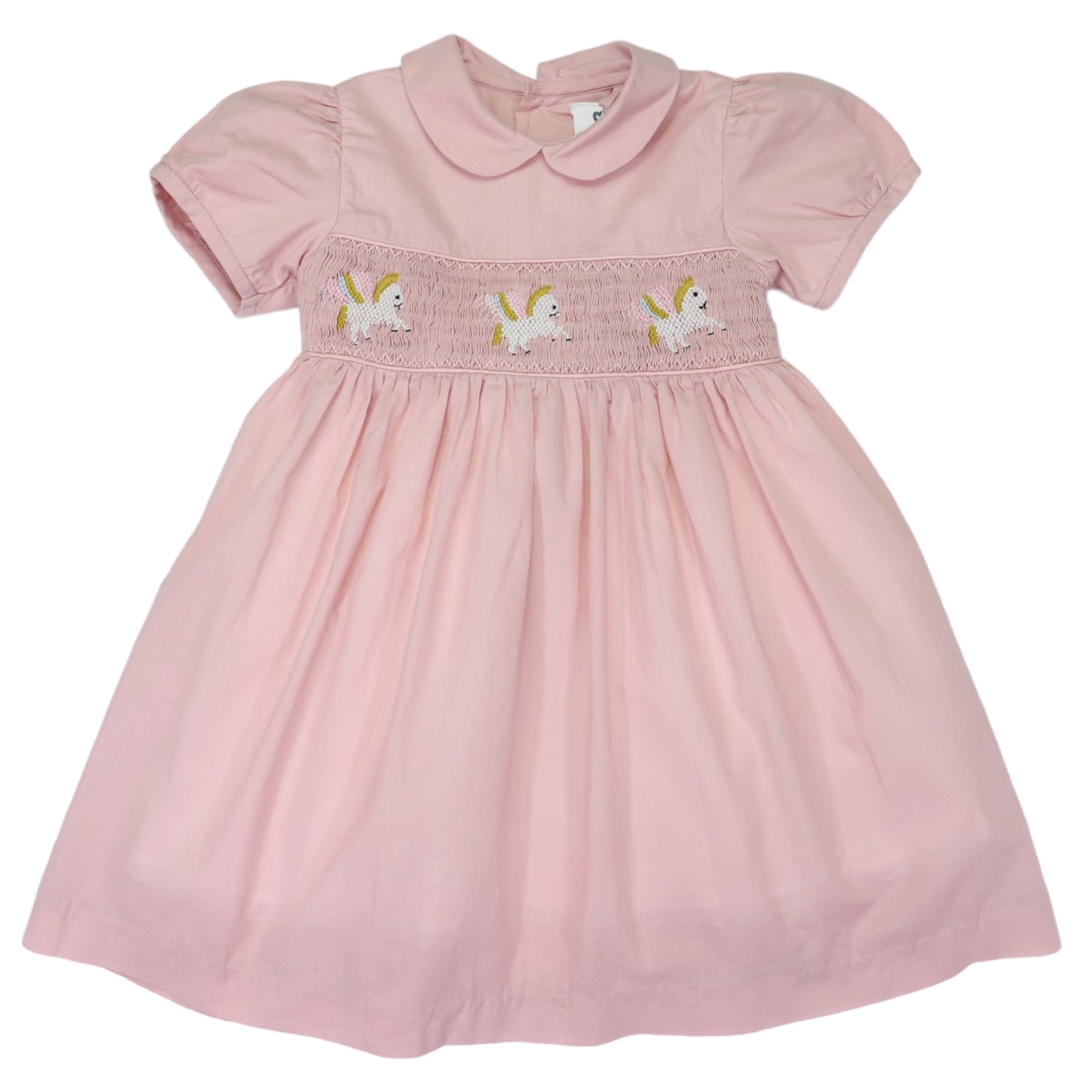 Unicorn Smocked Dress Dusty Pink