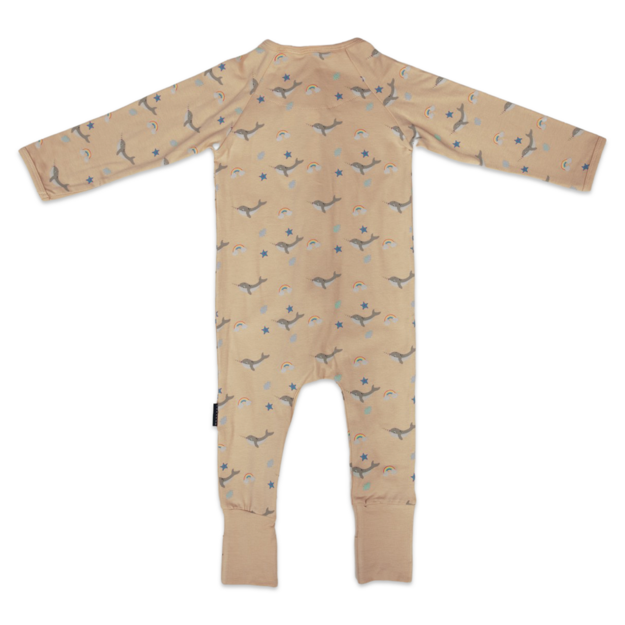 Narwhal Zip Onesie Pink