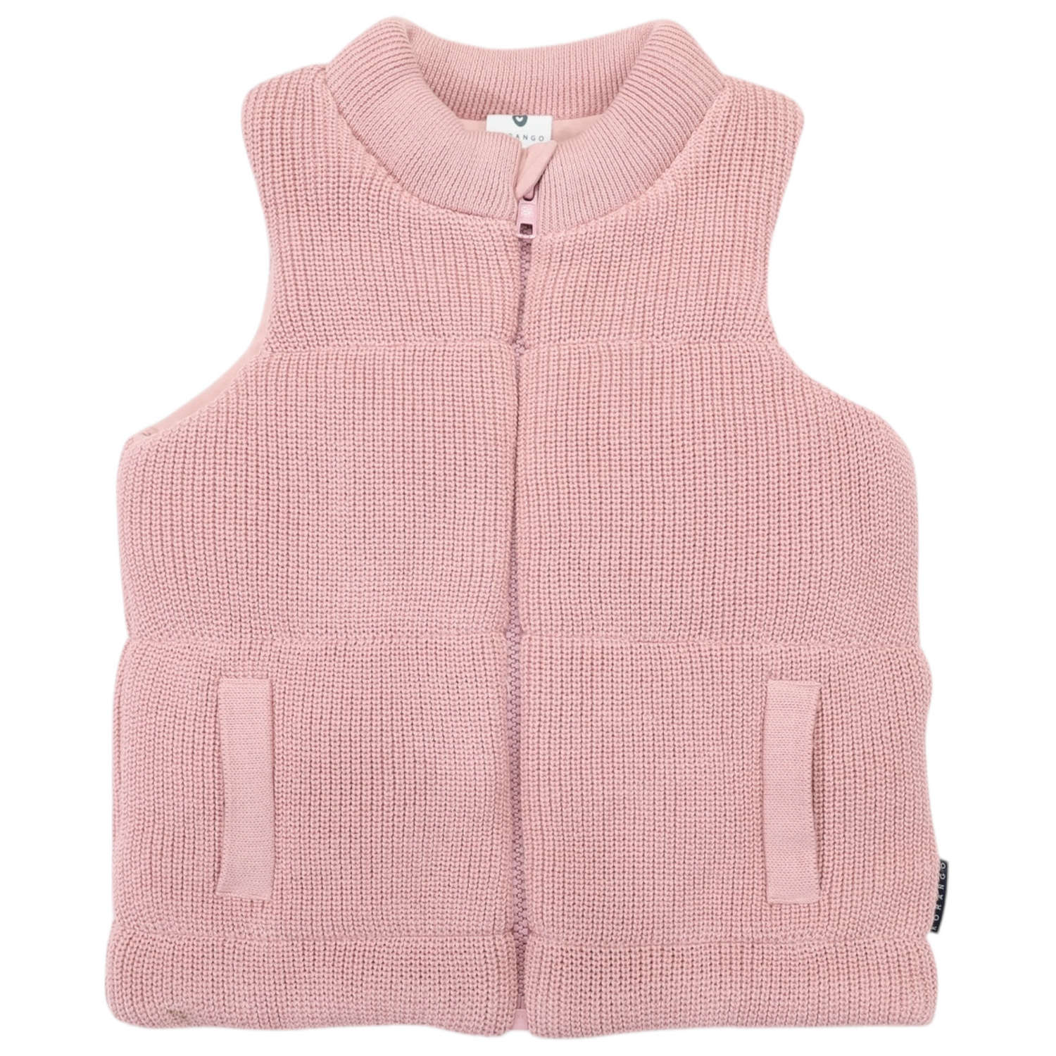 Lined Knit Vest Dusty Pink