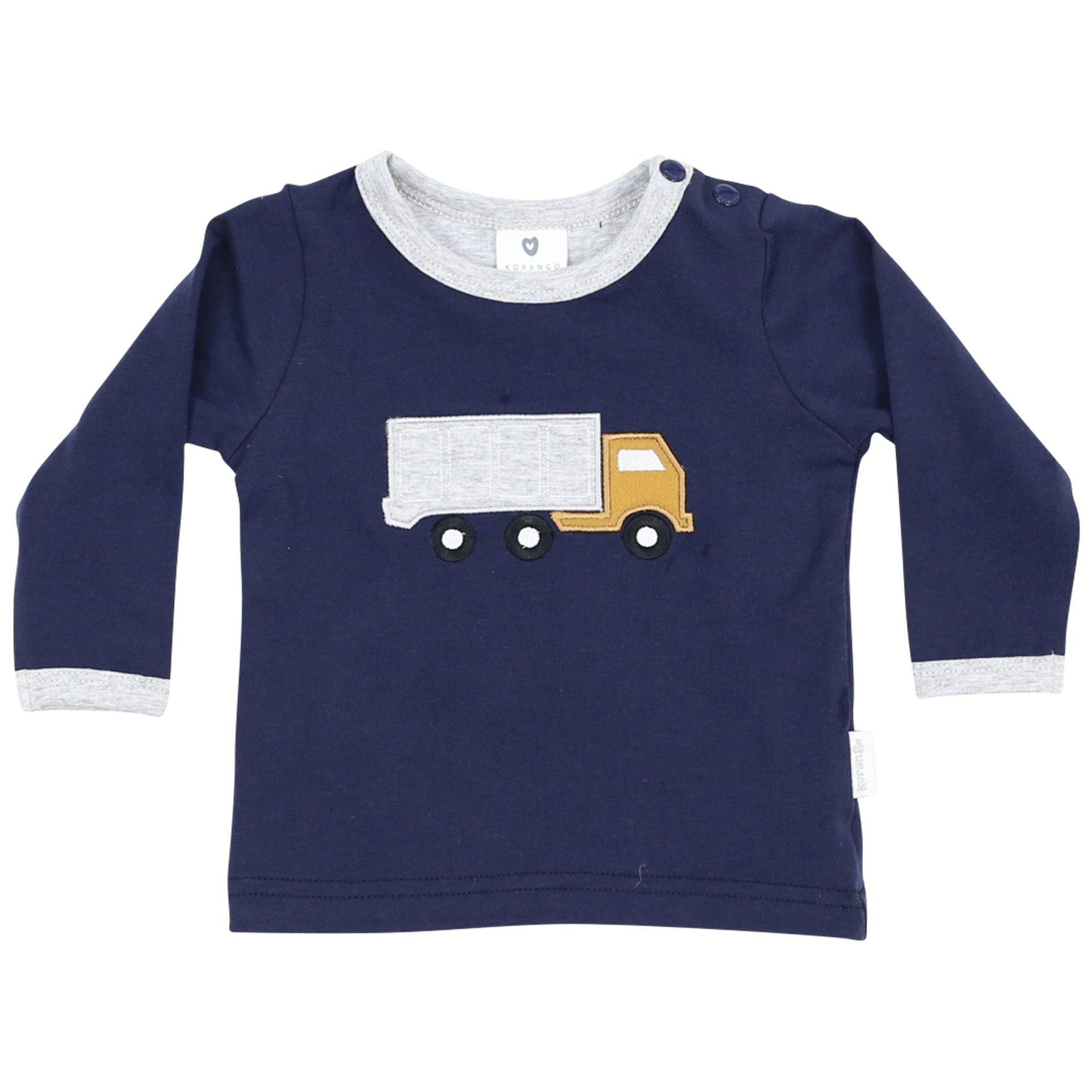 Long Sleeve Top with Truck Navy