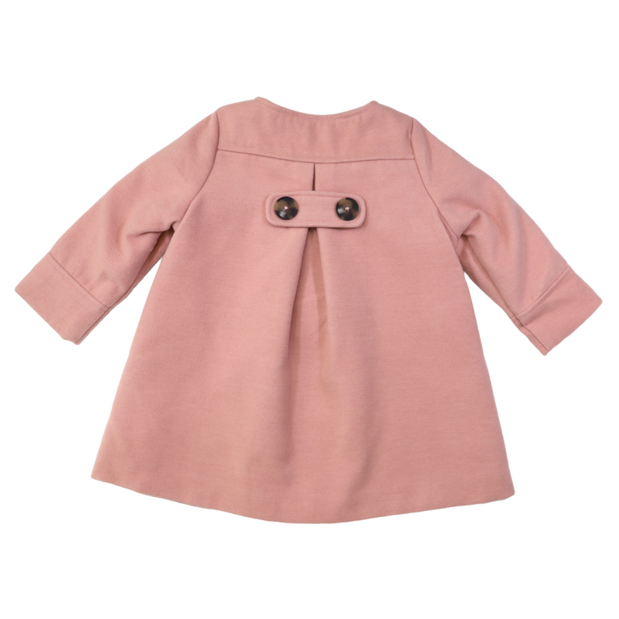 Double Breasted Satin Lined Overcoat Dusty Pink