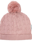 Fine Cable Knit Beanie Pink