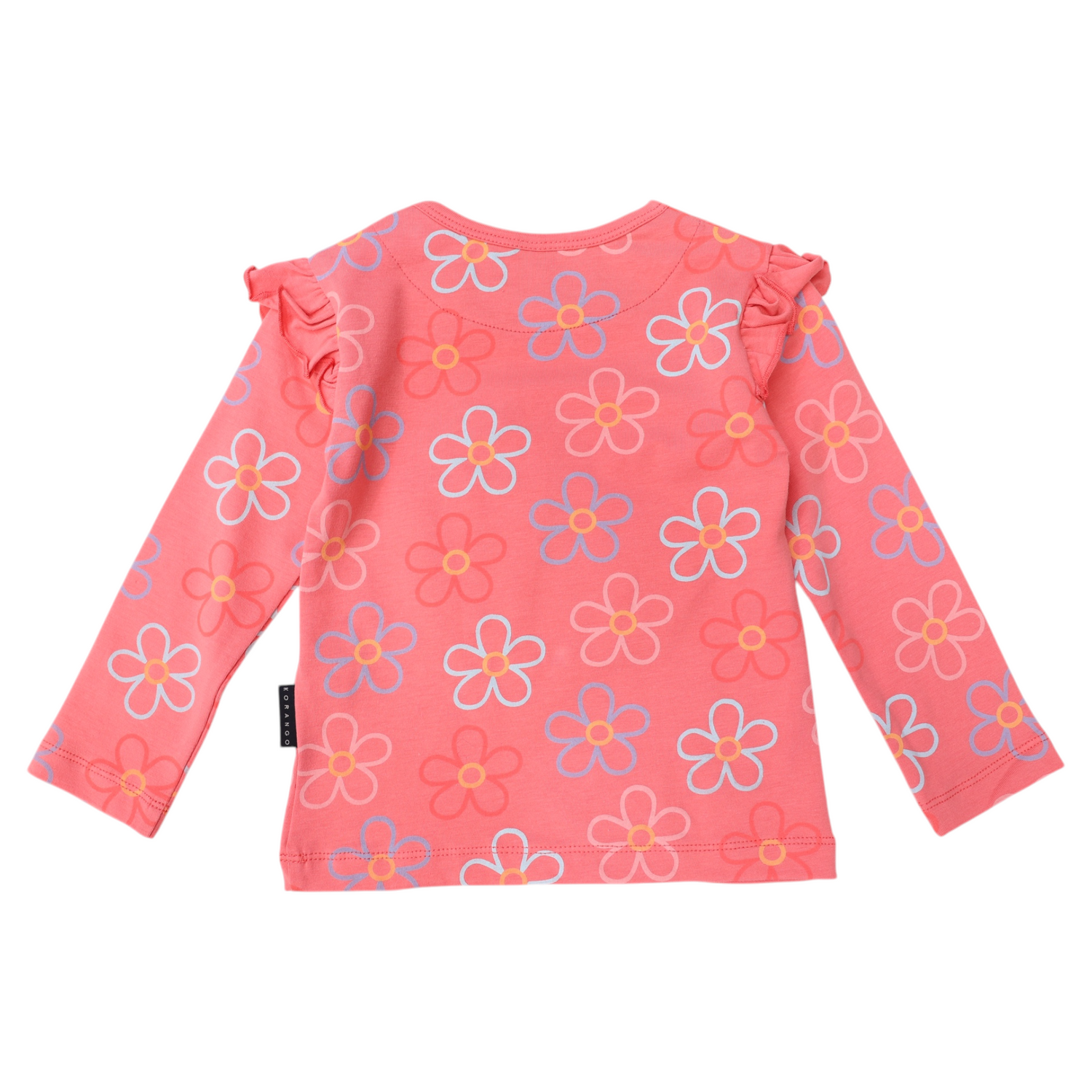 All Over Flower Print Frill Top Tea Rose