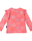 All Over Flower Print Frill Top Tea Rose