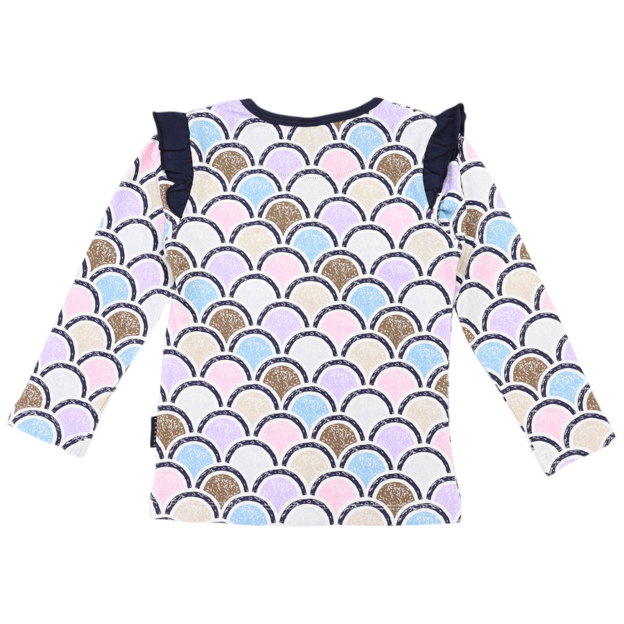 Arch Frill Print Tee Blue