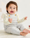 Knit Overall with Polkadot Grey
