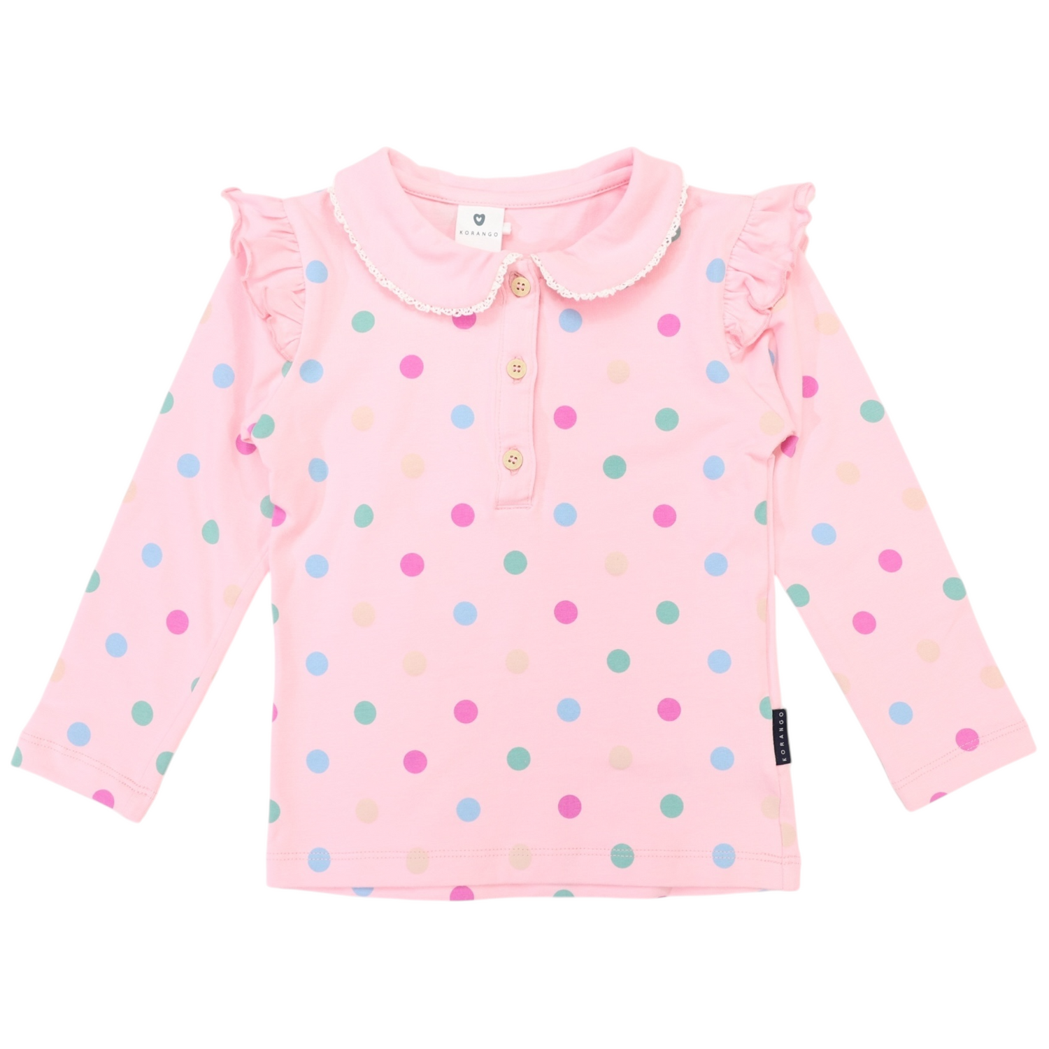 Collared Frill Top Pink