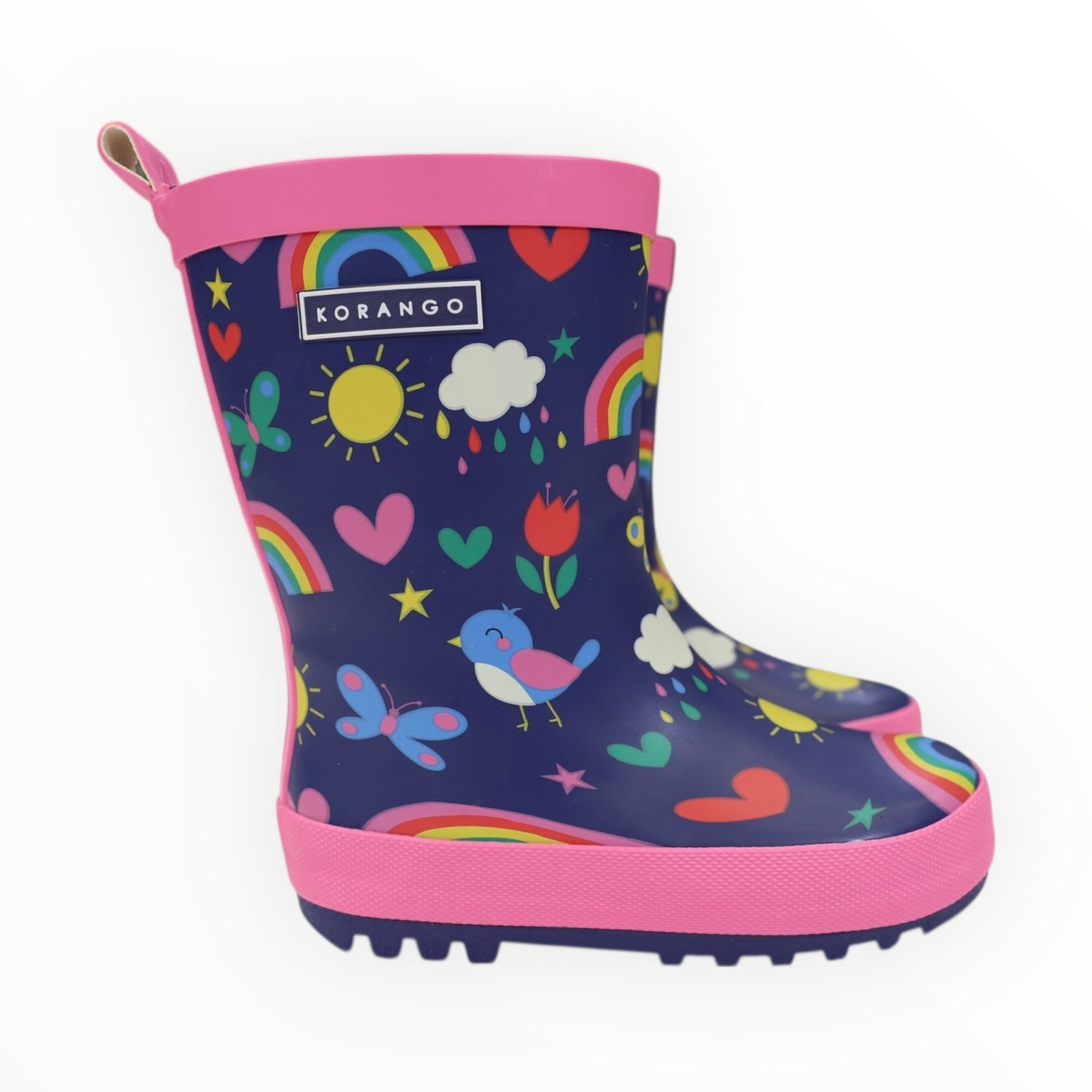 Spring Rainbow Gumboot Navy