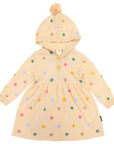 Polkadot Knit Dress Beige