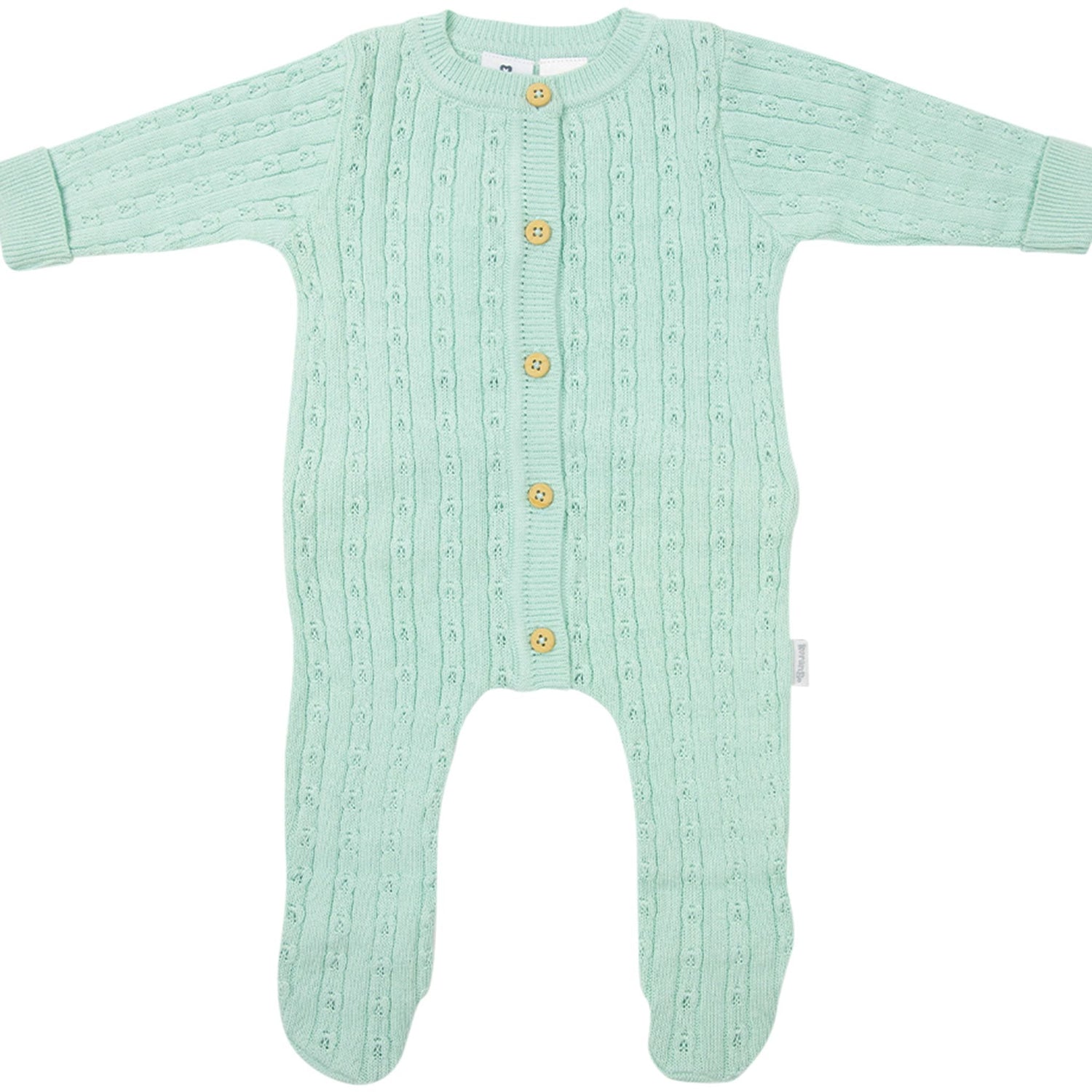 Fine Cable Knit Romper Mint