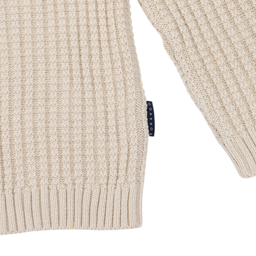 Textured Knit Sweater Beige