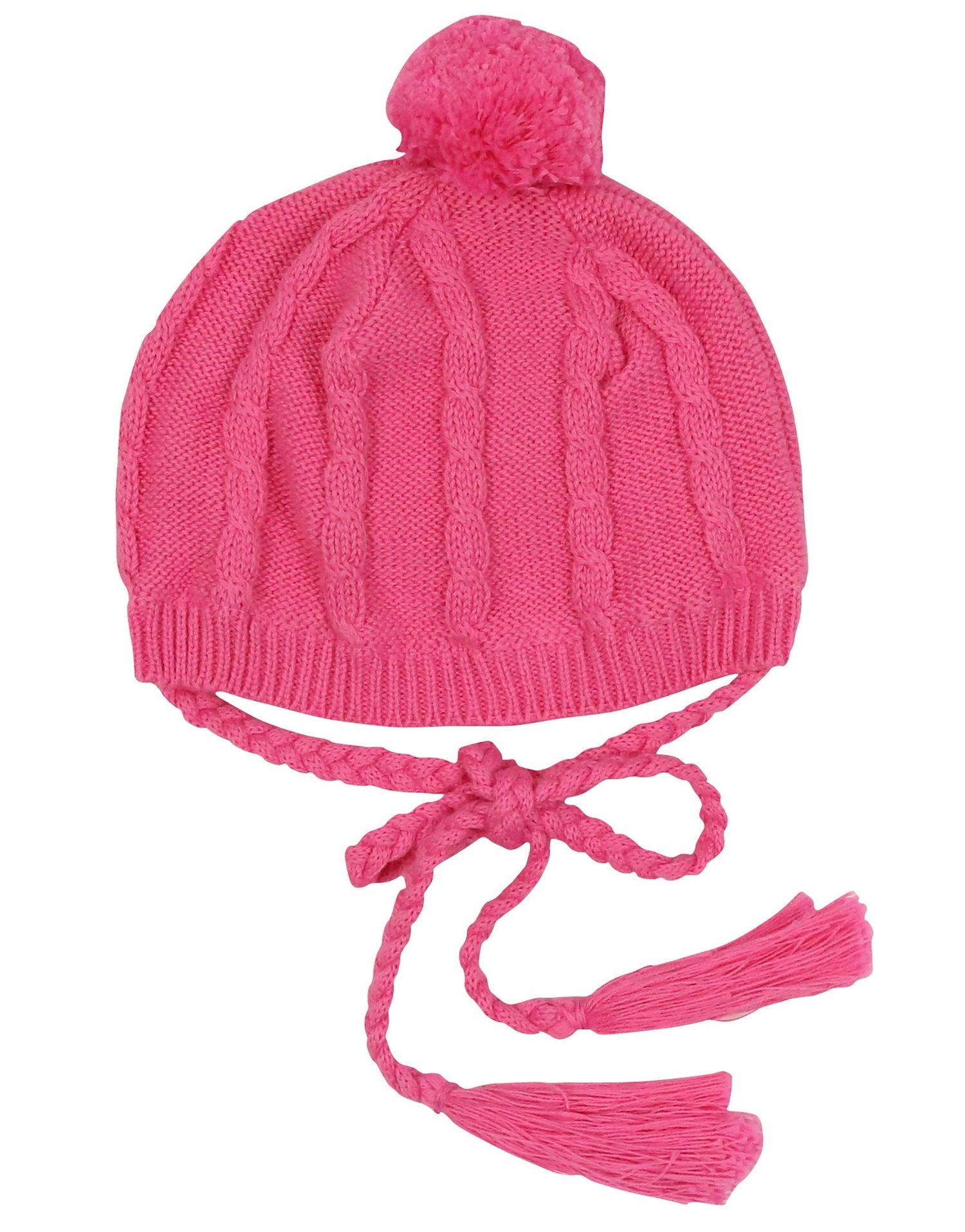 Cable Knit Beanie Hot Pink