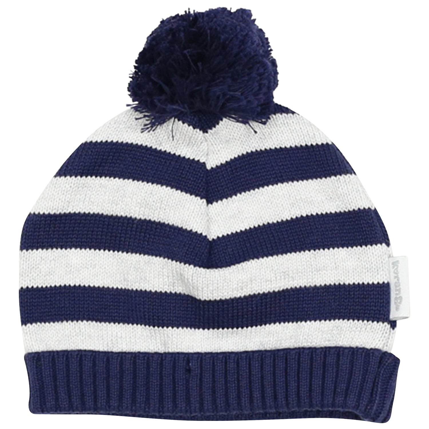 Knit Beanie Navy & Grey Stripe