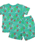 Pyjamas Cotton Modal Xmas Short Sleeve Top & Short Green