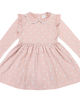 Unicorn Print Cotton Dress Dusty Pink