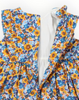 Bold Smocked Floral Dress Blue