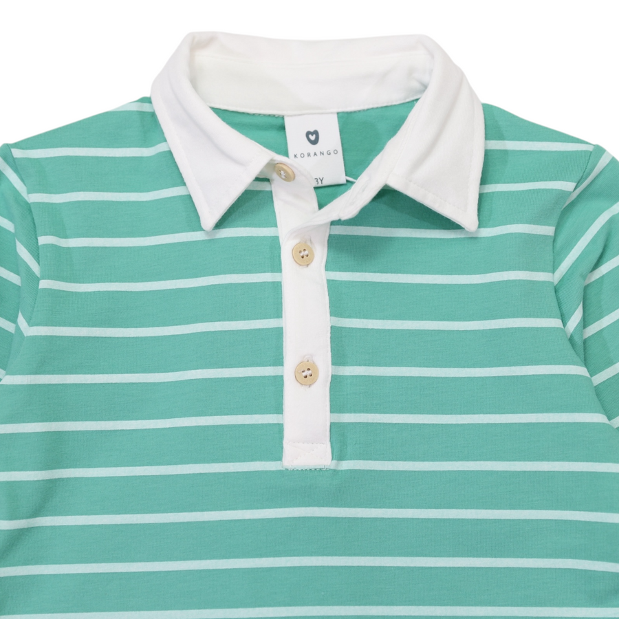 Striped Rugby Top Green