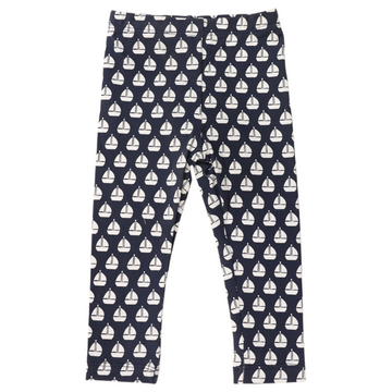 Legging with Sail Boat Print Navy