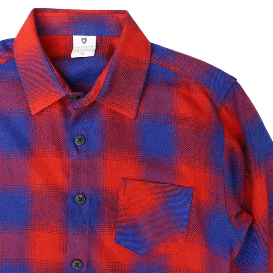 Check Flannel Shirt Red