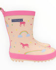 Unicorn & Rainbows Gumboot Dusty Pink