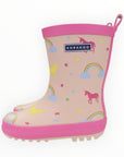Unicorn & Rainbows Gumboot Dusty Pink
