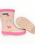 Unicorn & Rainbows Gumboot Dusty Pink