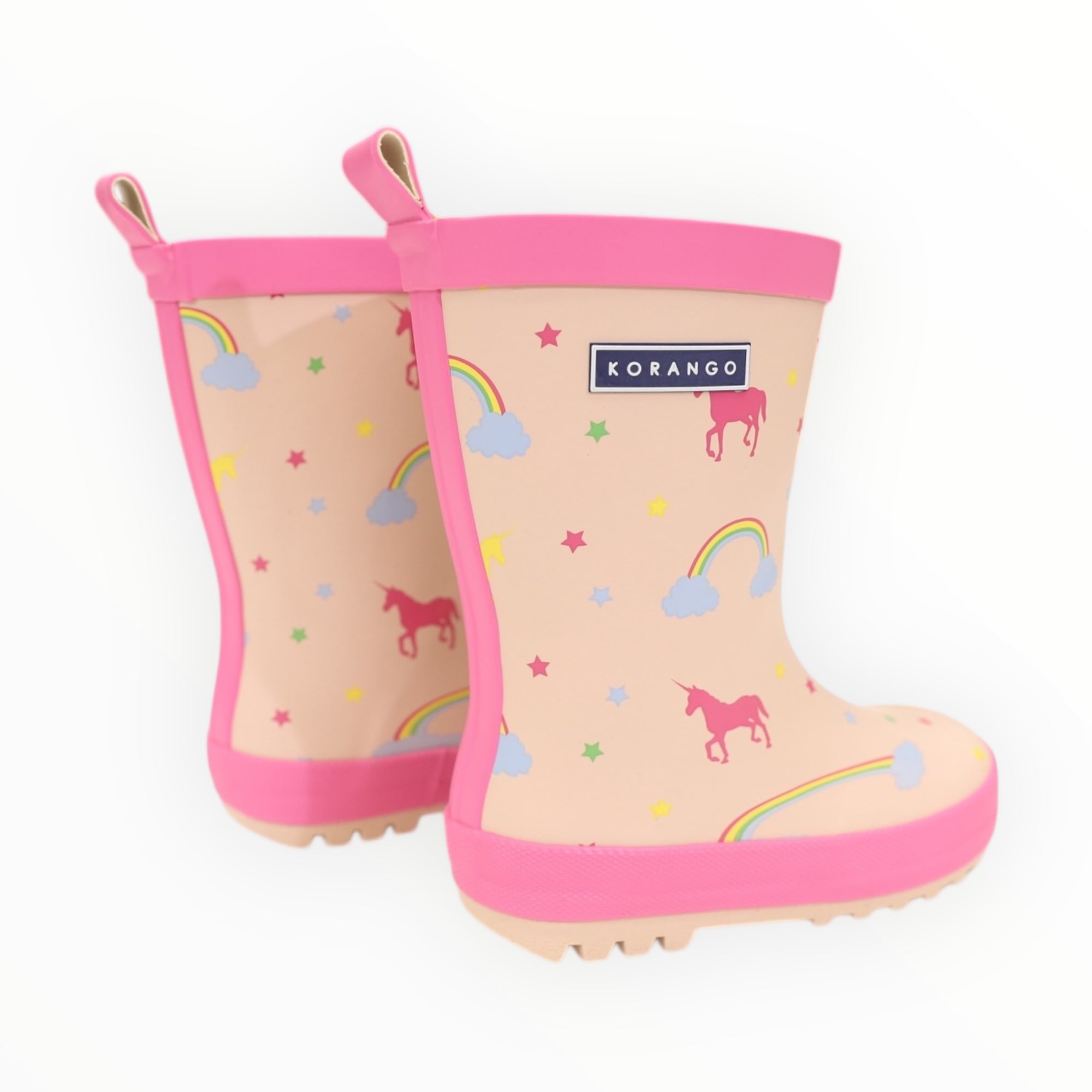 Unicorn &amp; Rainbows Gumboot Dusty Pink