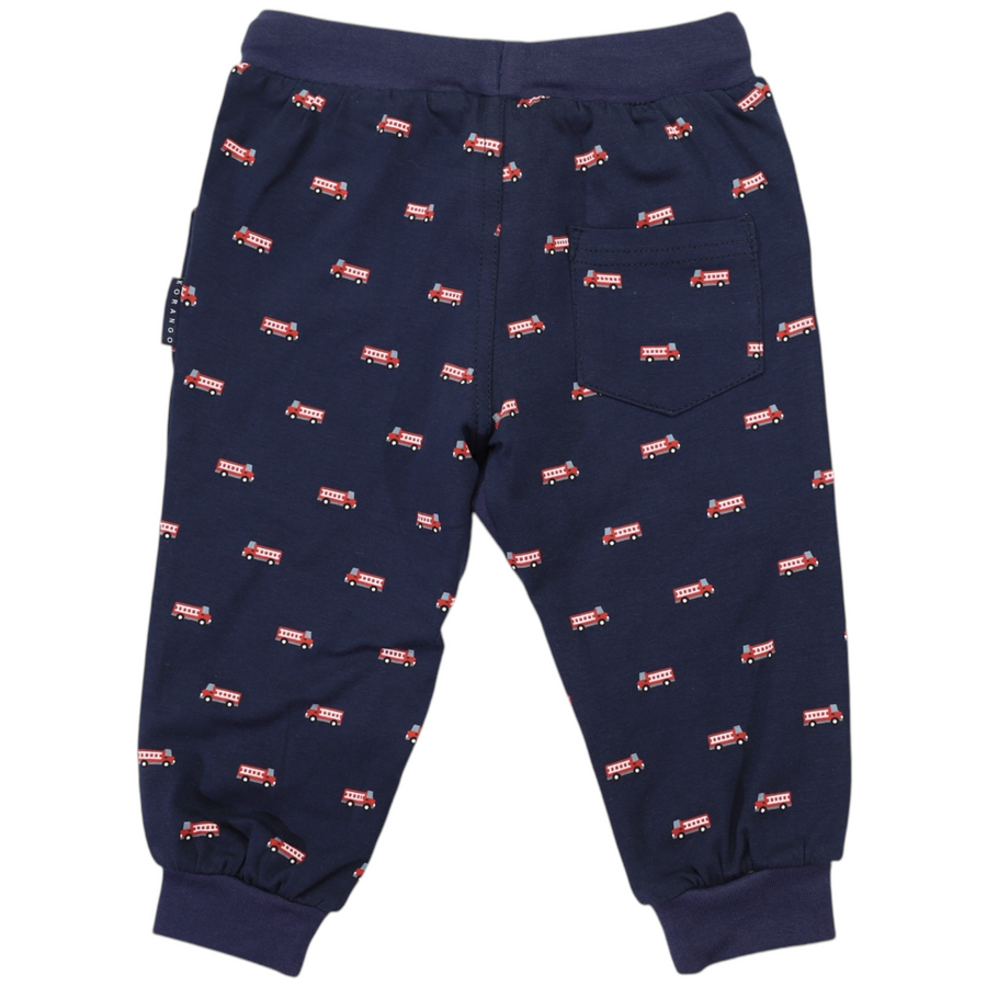 Fire Truck Printed Cotton Pant Navy