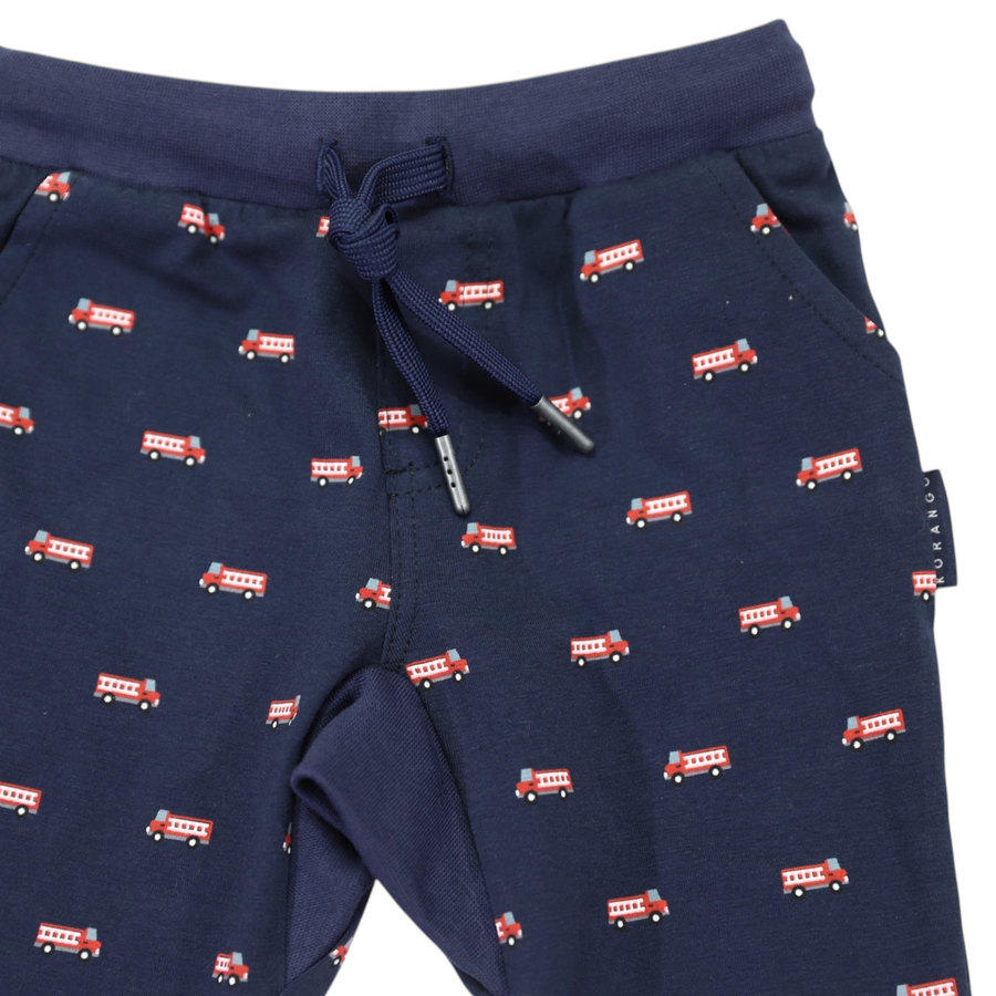 Fire Truck Printed Cotton Pant Navy