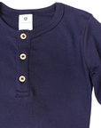 Button Down Cotton Modal Bodysuit Navy