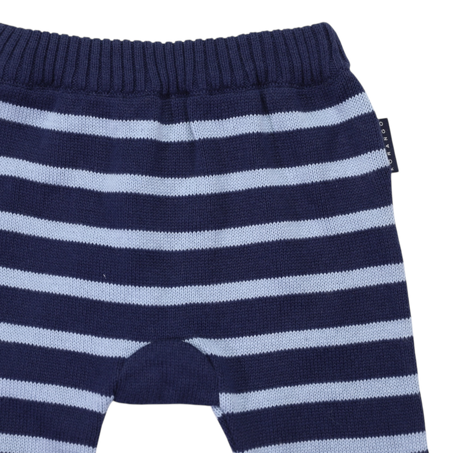 Striped Knit Legging Navy Stripe