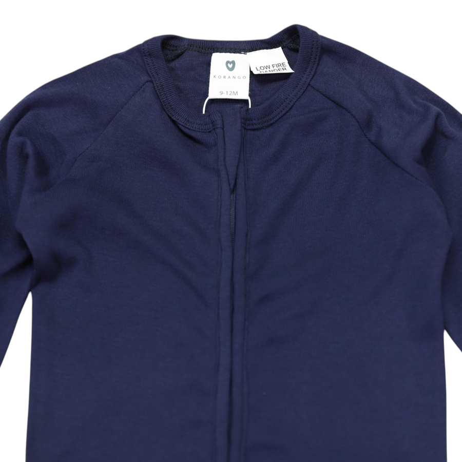Double Zip Cotton Modal Romper Navy